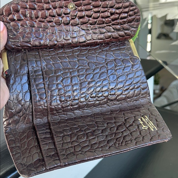 Michael Rome Design Genuine Leather Clutch Purse Croc Embossed Like New handbag - Picture 3 of 7